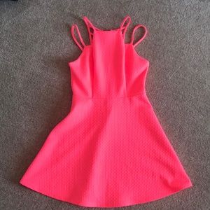 A coral dress